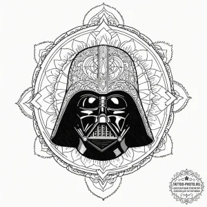 A silhouette of vader's helmet made from the... - эскиз тату (№1752989731_0, 20.07.2025 05:35) — tattoo-photo.ru