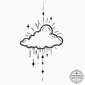 Tattoo design a small, ethereal cloud with a... - эскиз тату (№1752989816_0, 20.07.2025 05:36) — tattoo-photo.ru