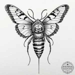 A sketch of the death's-head moth on a victim... - эскиз тату (№1752990406_0, 20.07.2025 05:46) — tattoo-photo.ru