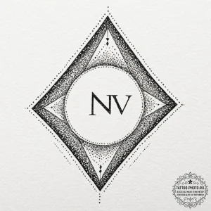 A minimalist tattoo of the nerv logo,, ink il... - эскиз тату (№1752990658_0, 20.07.2025 05:50) — tattoo-photo.ru