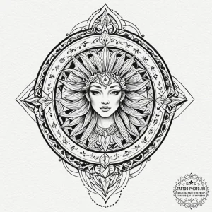 Tattoo sketch a zodiac symbol hidden within a... - эскиз тату (№1752991591_0, 20.07.2025 06:06) — tattoo-photo.ru