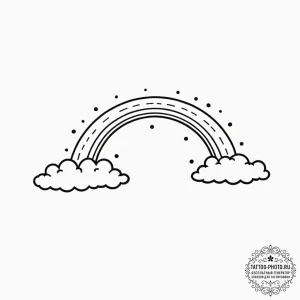 Tattoo sketch a subtle rainbow arc forming be... - эскиз тату (№1752991675_0, 20.07.2025 06:07) — tattoo-photo.ru