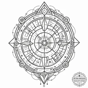 Tattoo sketch the glyph for aquarius (11th ho... - эскиз тату (№1752992521_0, 20.07.2025 06:22) — tattoo-photo.ru
