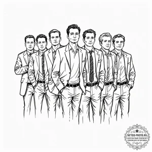 A sketch of the main characters from the usua... - эскиз тату (№1752993197_0, 20.07.2025 06:33) — tattoo-photo.ru