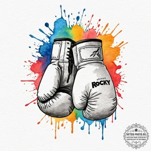 A linework tattoo of the iconic boxing gloves... - эскиз тату (№1752993451_0, 20.07.2025 06:37) — tattoo-photo.ru
