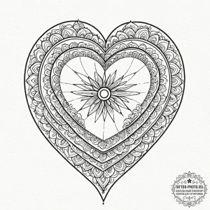 Tattoo sketch a heart silhouette made of a fa... - эскиз тату (№1752993957_0, 20.07.2025 06:45) — tattoo-photo.ru