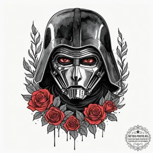 Watercolor portrait of a sorrowful kylo ren,... - эскиз тату (№1752994209_0, 20.07.2025 06:50) — tattoo-photo.ru