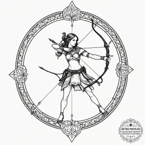 Tattoo sketch a sagittarius archer in action,... - эскиз тату (№1752995056_0, 20.07.2025 07:04) — tattoo-photo.ru