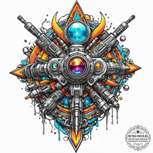 Tattoo sketch a futuristic weapon sight with... - эскиз тату (№1752995140_0, 20.07.2025 07:05) — tattoo-photo.ru