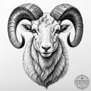 Ram, tattoo drawing outline, black and grey t... - эскиз тату (№1752995650_0, 20.07.2025 07:14) — tattoo-photo.ru