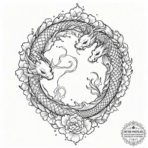 Tattoo sketch a zodiac symbol where one half... - эскиз тату (№1752996158_0, 20.07.2025 07:22) — tattoo-photo.ru