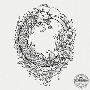 Shell, tattoo drawing outline, irezumi japane... - эскиз тату (№1752996638_0, 20.07.2025 07:30) — tattoo-photo.ru