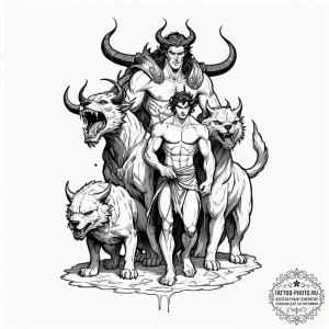 A graphic novel portrait of hades, the greek... - эскиз тату (№1752997808_0, 20.07.2025 07:50) — tattoo-photo.ru