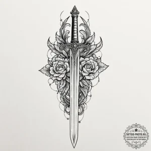 Tattoo design a generic fantasy sword with or... - эскиз тату (№1752997975_0, 20.07.2025 07:52) — tattoo-photo.ru