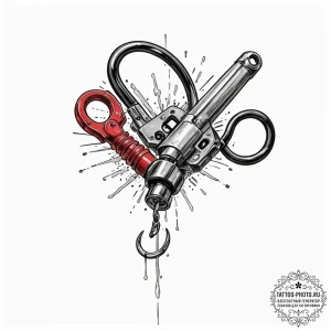 Tattoo sketch a stylized grappling hook, symb... - эскиз тату (№1752998569_0, 20.07.2025 08:02) — tattoo-photo.ru