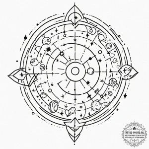 Tattoo sketch a cosmic watercolor background... - эскиз тату (№1752998990_0, 20.07.2025 08:09) — tattoo-photo.ru