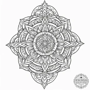 Tattoo design: an ornamental tattoo featuring... - эскиз тату (№1752999919_0, 20.07.2025 08:25) — tattoo-photo.ru
