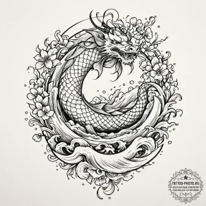 Poseidon, concept art for tattoo, irezumi jap... - эскиз тату (№1753001356_0, 20.07.2025 08:49) — tattoo-photo.ru