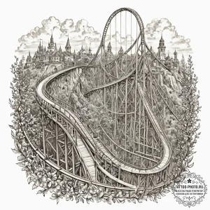 The view from the top of a roller coaster, ju... - эскиз тату (№1753001523_0, 20.07.2025 08:52) — tattoo-photo.ru