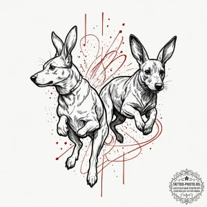 A sketch of the "dags" (dogs) from snatch, ch... - эскиз тату (№1753002200_0, 20.07.2025 09:03) — tattoo-photo.ru