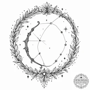 Tattoo sketch a sagittarius constellation, it... - эскиз тату (№1753002623_0, 20.07.2025 09:10) — tattoo-photo.ru