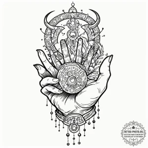 Tattoo design a realistic human hand holding... - эскиз тату (№1753003975_0, 20.07.2025 09:32) — tattoo-photo.ru