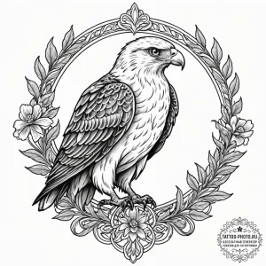 Hawk, tattoo line art, neo traditional tattoo... - эскиз тату (№1753004142_0, 20.07.2025 09:35) — tattoo-photo.ru