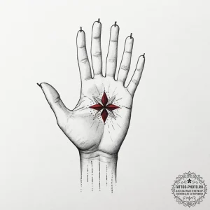 Tattoo sketch a hand with subtle lines accent... - эскиз тату (№1753004228_0, 20.07.2025 09:37) — tattoo-photo.ru