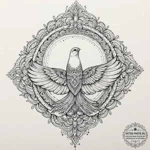Tattoo design a small, clean outline of a bir... - эскиз тату (№1753004313_0, 20.07.2025 09:38) — tattoo-photo.ru