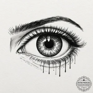 A close-up of a person's eye with heterochrom... - эскиз тату (№1753005304_0, 20.07.2025 09:55) — tattoo-photo.ru
