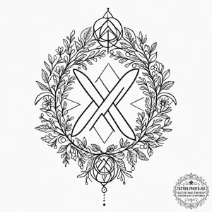 A linework design of the strange swedish rune... - эскиз тату (№1753005715_0, 20.07.2025 10:01) — tattoo-photo.ru
