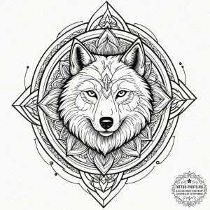 A minimalist linework tattoo of a direwolf, t... - эскиз тату (№1753005800_0, 20.07.2025 10:03) — tattoo-photo.ru