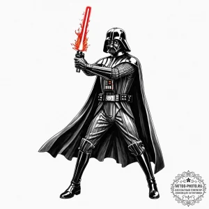 Graphic novel art of darth vader in a dynamic... - эскиз тату (№1753005968_0, 20.07.2025 10:06) — tattoo-photo.ru