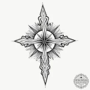 Tattoo design a small, unadorned cross or sta... - эскиз тату (№1753006646_0, 20.07.2025 10:17) — tattoo-photo.ru