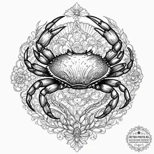 Tattoo design a realistic cancer crab, intric... - эскиз тату (№1753007069_0, 20.07.2025 10:24) — tattoo-photo.ru