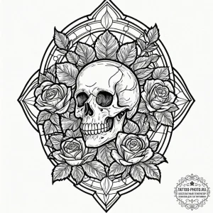 A shot of a stained-glass window with sunligh... - эскиз тату (№1753009519_0, 20.07.2025 11:05) — tattoo-photo.ru