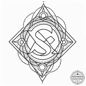 A linework tattoo of the pym particles symbol... - эскиз тату (№1753009605_0, 20.07.2025 11:06) — tattoo-photo.ru