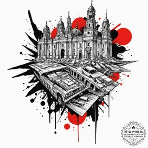 A sketch of berlin, charismatic and unhinged,... - эскиз тату (№1753009857_0, 20.07.2025 11:10) — tattoo-photo.ru