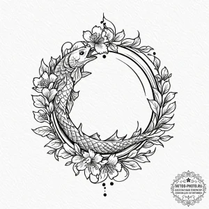 A minimalist tattoo of a single, perfect oak... - эскиз тату (№1753010618_0, 20.07.2025 11:23) — tattoo-photo.ru