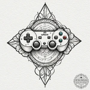 р“сђсѓрїрїр° 14: minimalist & symbolic gamer... - эскиз тату (№1753011296_0, 20.07.2025 11:34) — tattoo-photo.ru