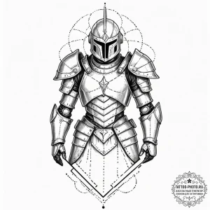 Tattoo sketch an abstract "armor" made of lig... - эскиз тату (№1753011634_0, 20.07.2025 11:40) — tattoo-photo.ru