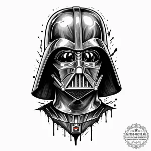 A sketch style portrait of darth vader, half... - эскиз тату (№1753023151_0, 20.07.2025 14:52) — tattoo-photo.ru