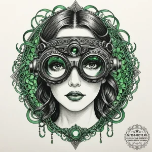 Tattoo design a stylized night vision goggles... - эскиз тату (№1753023565_0, 20.07.2025 14:59) — tattoo-photo.ru