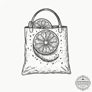 Tattoo design 'lemon slice' on one, 'tea bag'... - эскиз тату (№1753023896_0, 20.07.2025 15:04) — tattoo-photo.ru
