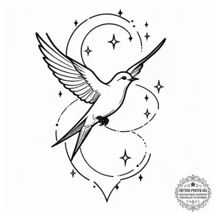 Tattoo design a bird (e.g., swallow, dove) in... - эскиз тату (№1753024723_0, 20.07.2025 15:18) — tattoo-photo.ru