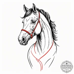 Horse, tattoo sketch design, linework tattoo... - эскиз тату (№1753028440_0, 20.07.2025 16:20) — tattoo-photo.ru