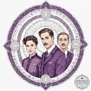 A neo-traditional portrait of the main charac... - эскиз тату (№1753028605_0, 20.07.2025 16:23) — tattoo-photo.ru
