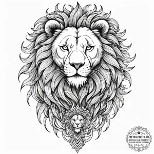 Tattoo design a powerful lion or bear protect... - эскиз тату (№1753029438_0, 20.07.2025 16:37) — tattoo-photo.ru