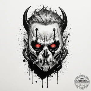 Trash polka tattoo of immortan joe's mask fro... - эскиз тату (№1753030515_0, 20.07.2025 16:55) — tattoo-photo.ru