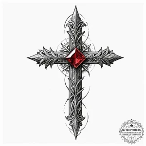 Ruby, ink illustration for tattoo, sketch tat... - эскиз тату (№1753031257_0, 20.07.2025 17:07) — tattoo-photo.ru